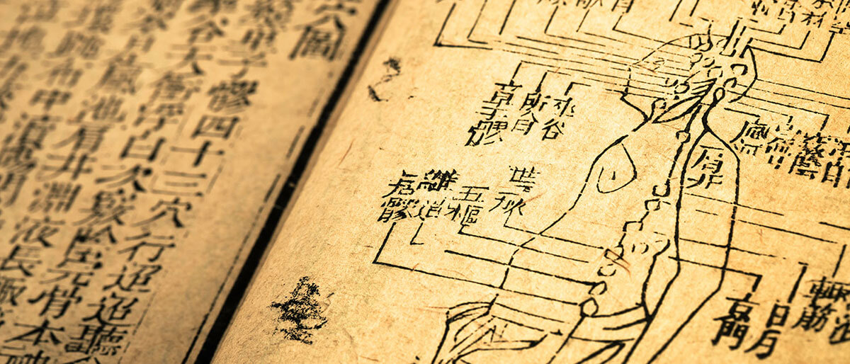 Alte Zeichnung von traditioneller chinesischer Medizin